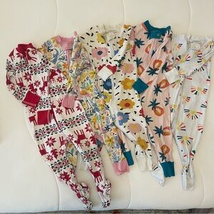 Hanna Andersson Lot 12-18mo Pajamas Toddler Baby Girl Pink Purple Zippers